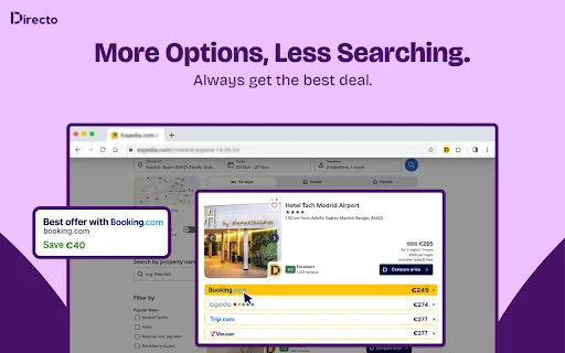 I-download ang Directo: Makatipid sa Hotel Deals – Libreng Extension - Screenshot 4