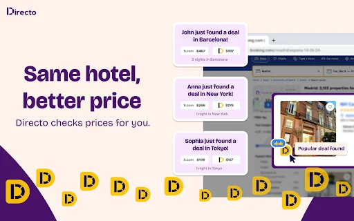 I-download ang Directo: Makatipid sa Hotel Deals – Libreng Extension - Screenshot 1