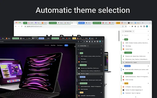 I-download ang Vertical Tabs: Pinakamahusay na Tab Manager para sa Chrome - Screenshot 2