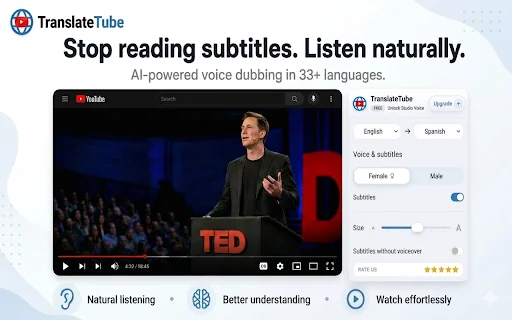 TranslateTube: AI Video Translator – I-dub ang YouTube Videos - Screenshot 4