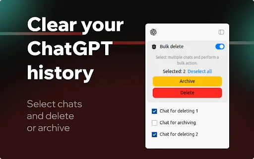 ChatGPT Delete All Chats: Bulk Delete at Burahin ang History - Screenshot 1