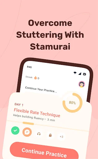 Stamurai: Speech Therapy App – Gabay sa Pag-overcome ng Stuttering - Screenshot 1