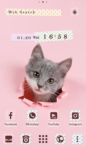 I-download ang Mischievous Kitty Theme – Libreng Cute na Tema - Screenshot 1