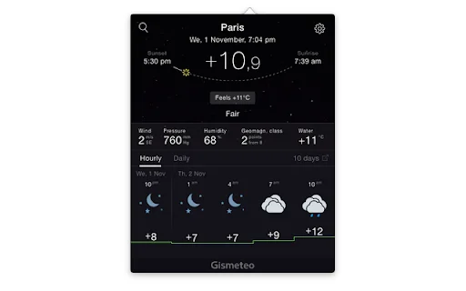 I-download ang Gismeteo: Tumpak na Weather Forecast sa Browser - Screenshot 2